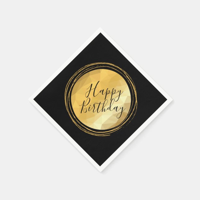 Eleganter goldfarbener metallischer und schwarzer  serviette (Ecke)