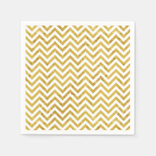 Eleganter Goldfolien-Zickzack Stripes Zickzack Serviette