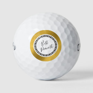 Eleganter Goldfolienpianist-Drehbuchhalter Golfball