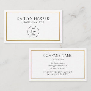 Eleganter Goldfolienrahmen Minimal Logo Visitenkarte