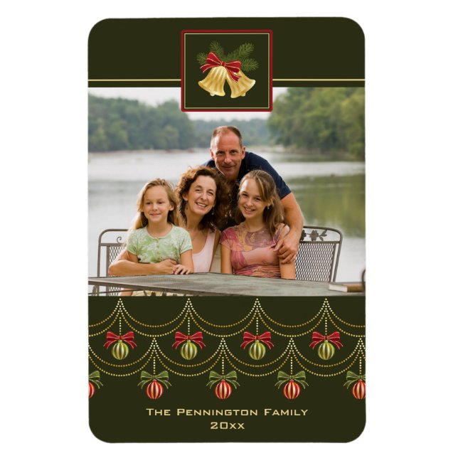 Eleganter, goldgelber Weihnachtsmagnet im Foto Magnet (Vertikal)