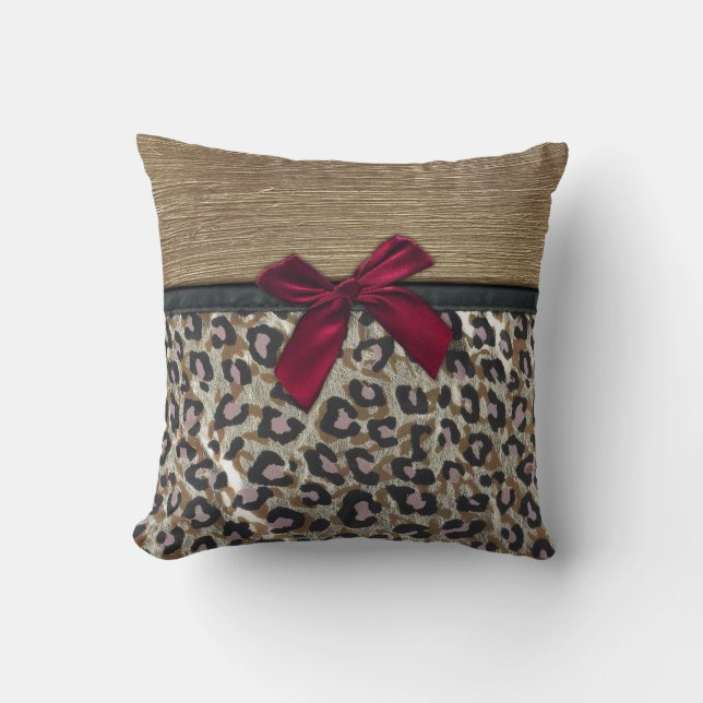 Eleganter GoldGepard-Druck Kissen (Vorderseite)