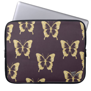 eleganter GoldGlitterschmetterling Laptopschutzhülle