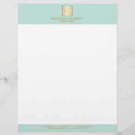 Eleganter goldgriechischer Schlüssel zum Mint Inte Briefbogen