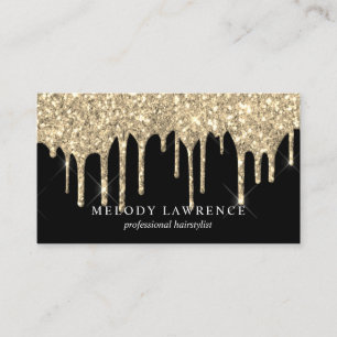 Eleganter Goldhairstylist-Tropfen aus Glitzer Visitenkarte