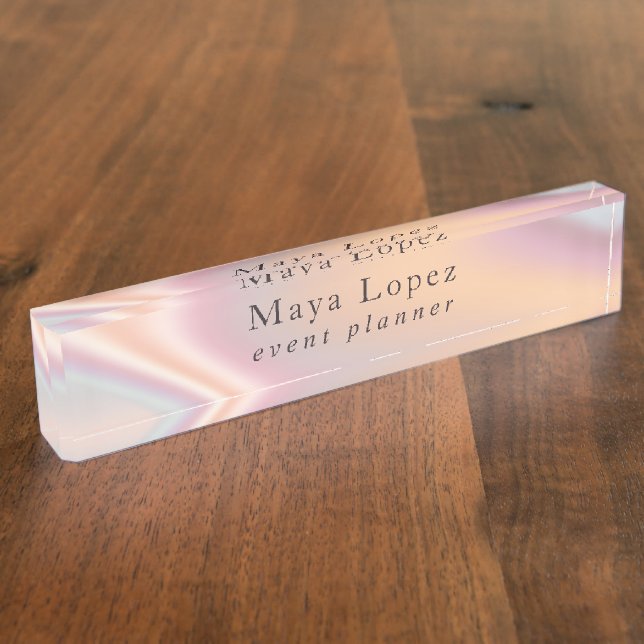 Eleganter Goldholografischer Event-Planer der mode Namensplakette (Seite)