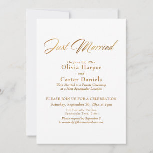 Eleganter Goldkalligraphie nur verheirateter Empfa Einladung
