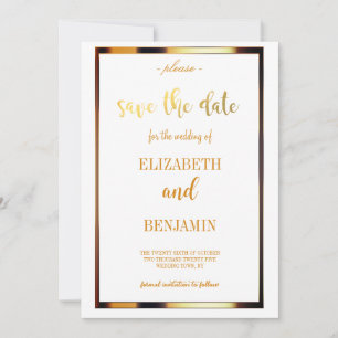 Eleganter GoldklasseMinimalist Save the Date