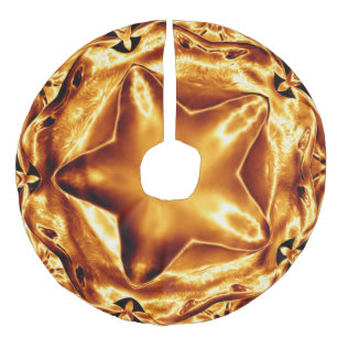 Eleganter Goldkupfer-Weihnachtsstern-schicker Leinenimitat Weihnachtsbaumdecke
