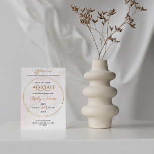 Eleganter Goldmarmor-Cream-Junge oder -Mädchen Aqi Einladung