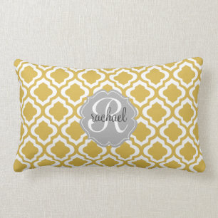 Eleganter Goldmarokkaner Quatrefoil personalisiert Lendenkissen