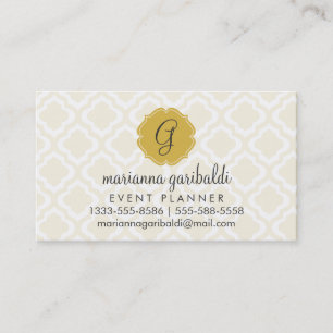Eleganter Goldmarokkaner Quatrefoil personalisiert Visitenkarte