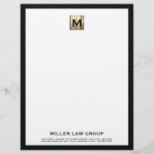 Eleganter Goldmonogramm-Letterhead