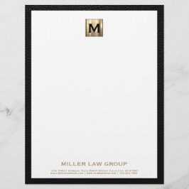Eleganter Goldmonogramm-Letterhead Briefbogen
