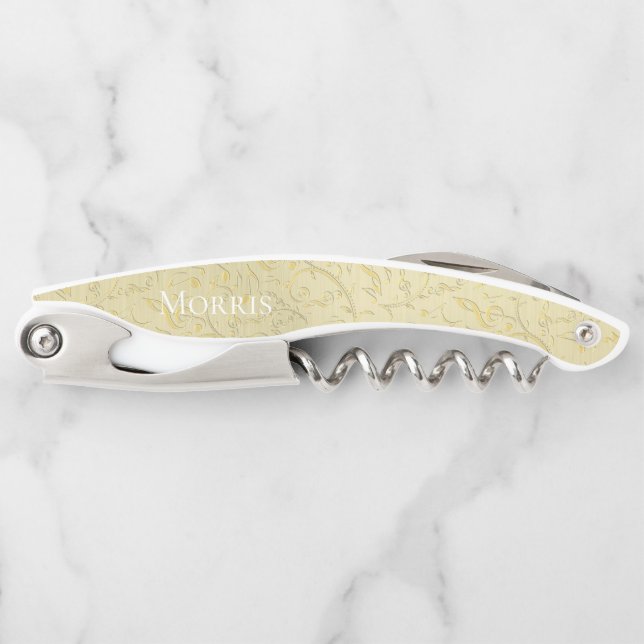 Eleganter GoldMusiknoten-personalisierter Kellnermesser (Vorderseite)