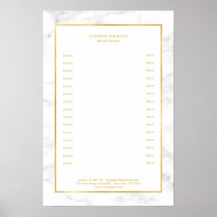 Eleganter Goldpreis aus weißem Marmor Poster