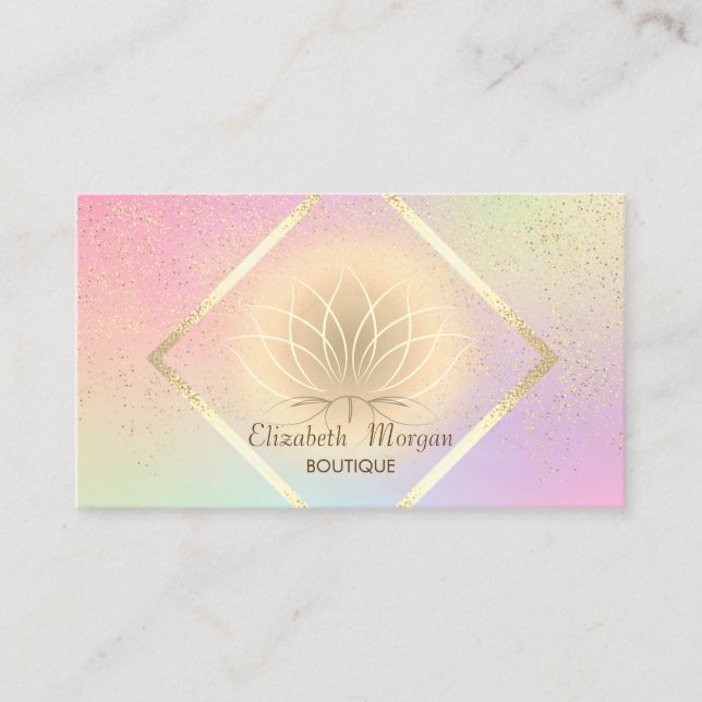Eleganter Goldrahmen, Confetti Lotus Elegant Visitenkarte (Vorderseite)