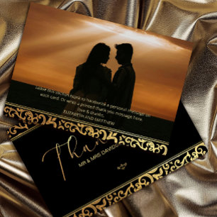 Eleganter Goldrahmen Dankeschön Card Einladung