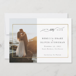 Eleganter Goldrahmen Foto Hochzeit Save The Date
