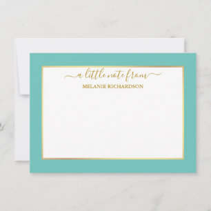 Eleganter Goldrahmen - Größe auswählen - Aquamarin Mitteilungskarte