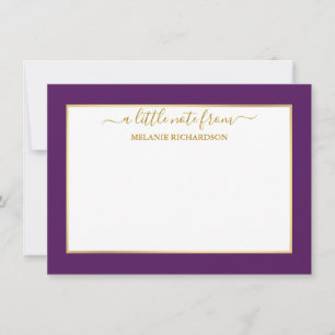 Eleganter Goldrahmen - Größe auswählen - Lila Mitteilungskarte