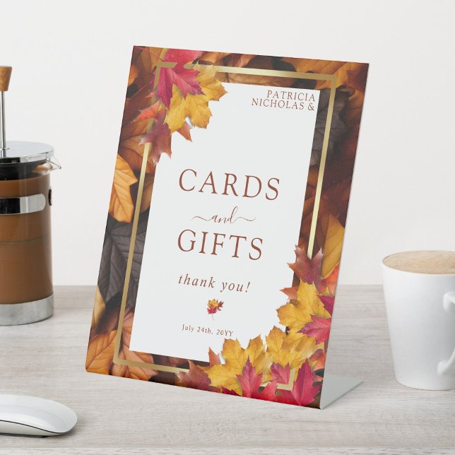 Eleganter Goldrahmen & rustikale Herbstkarten & Ge Sockelschild (Von Creator hochgeladen)