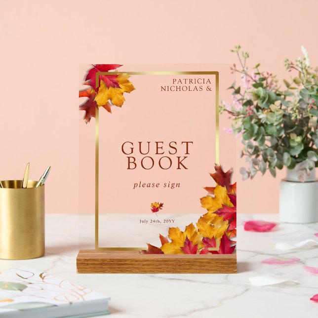 Eleganter Goldrahmen & rustikales Gästebuch Acrylschild (Von Creator hochgeladen)