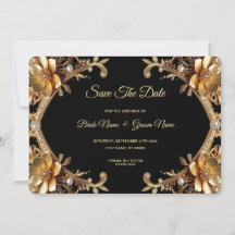 Eleganter Goldrahmen Save The Date