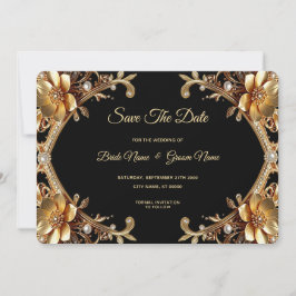 Eleganter Goldrahmen Save The Date
