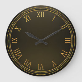 Eleganter Goldrahmen und römische Zahlen | Wall-Uh Große Wanduhr