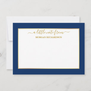 Eleganter Goldrahmen - Wählen Sie Größe - Navy Blu Mitteilungskarte