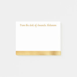 Eleganter Goldrand Personalisiert Sticky Note Glam Post-it Klebezettel