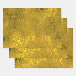 Eleganter Goldrausch Geschenkpapier Set