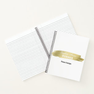 Eleganter Goldrausch Schlaganfall Beruflicher Plan Notizbuch