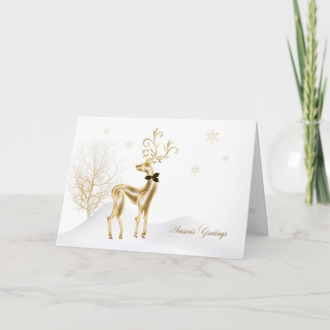 Eleganter Goldrausch, Winterlandschaft Feiertagskarte (Vorderseite)