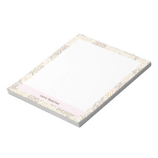 Eleganter Goldschmied Confetti Rahmen Weißer Urlau Notizblock