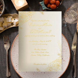 Eleganter Goldschmied-Foil Bloral Hochzeitsformel  Folieneinladung