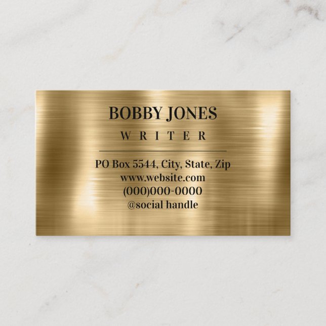Eleganter Goldschmied Foil Metallic Visitenkarte (Vorderseite)