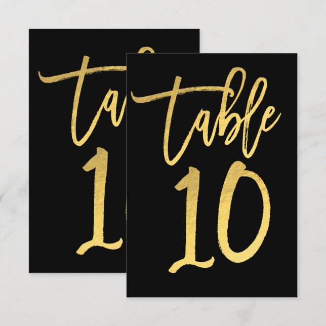 Eleganter Goldschmied Moderne Script-Tischnummer 1 Einladung (Vorne/Hinten)