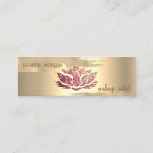 Eleganter Goldschmied Pinselstrich, Glitzer Lotus Mini Visitenkarte