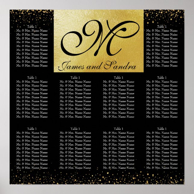 Eleganter Goldschmied und schwarz Poster (Vorne)