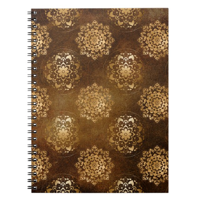 Eleganter Goldschmied und Schwarzes Indianermandal Notizblock (Vorderseite)