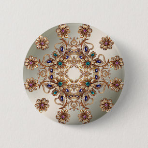 Eleganter Goldschmuck Blumen Knopf Button