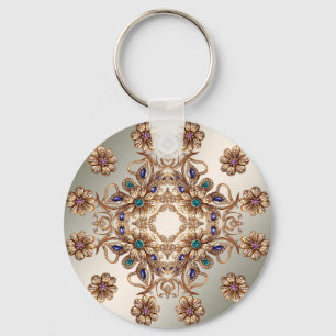 Eleganter Goldschmuck Blumen Schlüsselanhänger