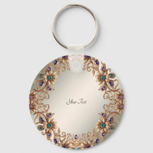Eleganter Goldschmuck Blumen Schlüsselanhänger