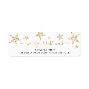 Eleganter Goldstern-Weihnachtspost-Rücksendeadress