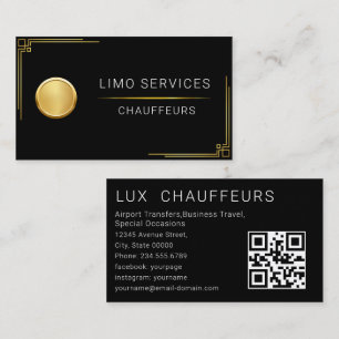 Eleganter Goldstreifen Gold Chauffeur Logo Fahrer  Visitenkarte