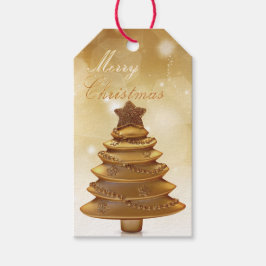 Eleganter Goldweihnachtsbaum Geschenkanhänger