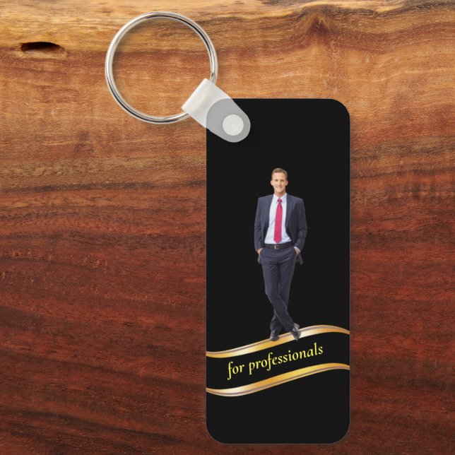 Eleganter GoldWerbefilm Personalisierter Geschäfts Schlüsselanhänger (Vorderseite)
