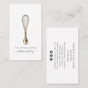 Eleganter Goldwhisk Bäcker Bäckerei Koch Catering- Visitenkarte